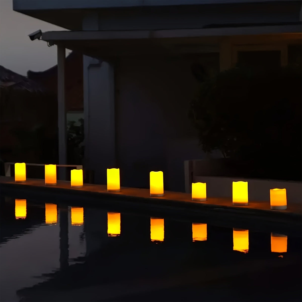 LED flameless candles ivory set of 12 with remote control and timer, waterproof