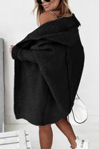 Women knit hooded oversized cardigan soft warm relaxed fit