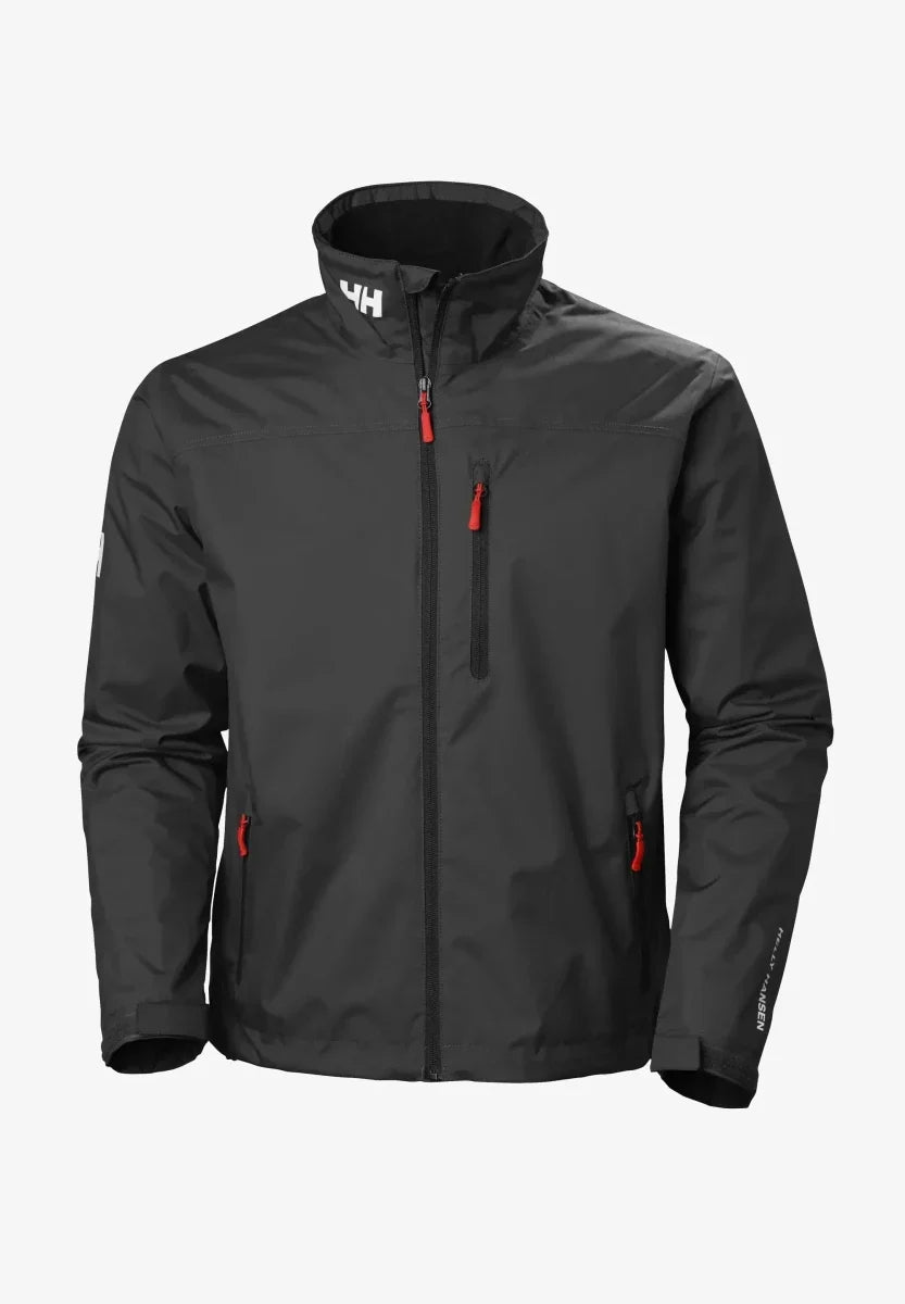 Men water resistant zip collar jacket in black structured full zip