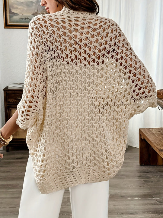 Cardigan | Women's Open Knit, Lightweight Summer | Draped Fit, Breathable Style