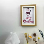 Magnetic photo frames set of 2, interchangeable with mat, A4 and A6, black and wood grain