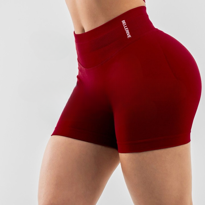 Women's 3-piece push-up sports set with legging, top and short, high-waist shaping fit
