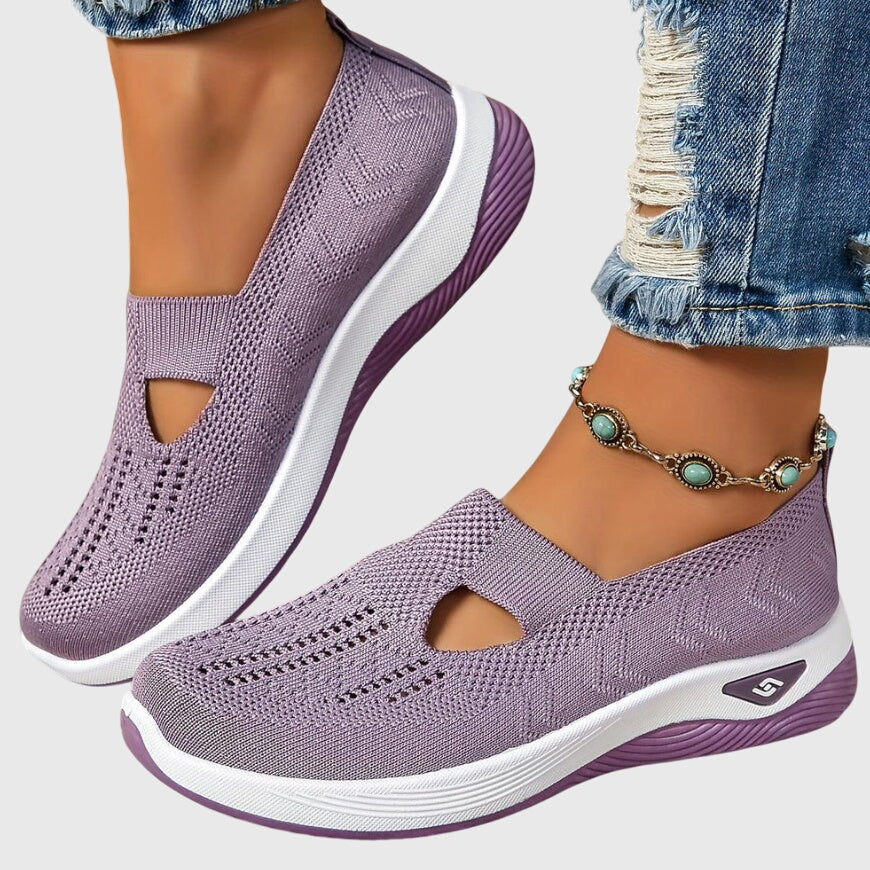 Women orthopedic walking shoes with arch support and non-slip rubber sole
