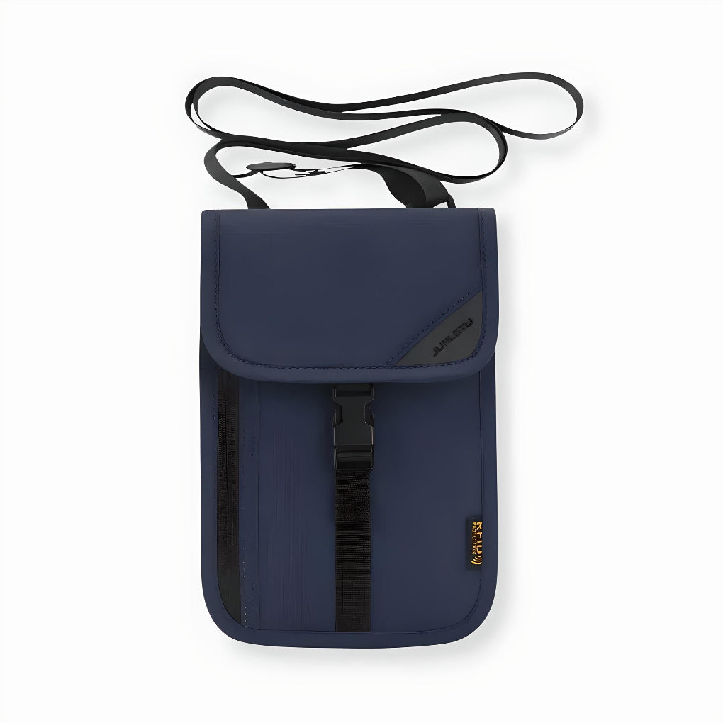 RFID anti-theft travel pouch wallet with multiple compartments