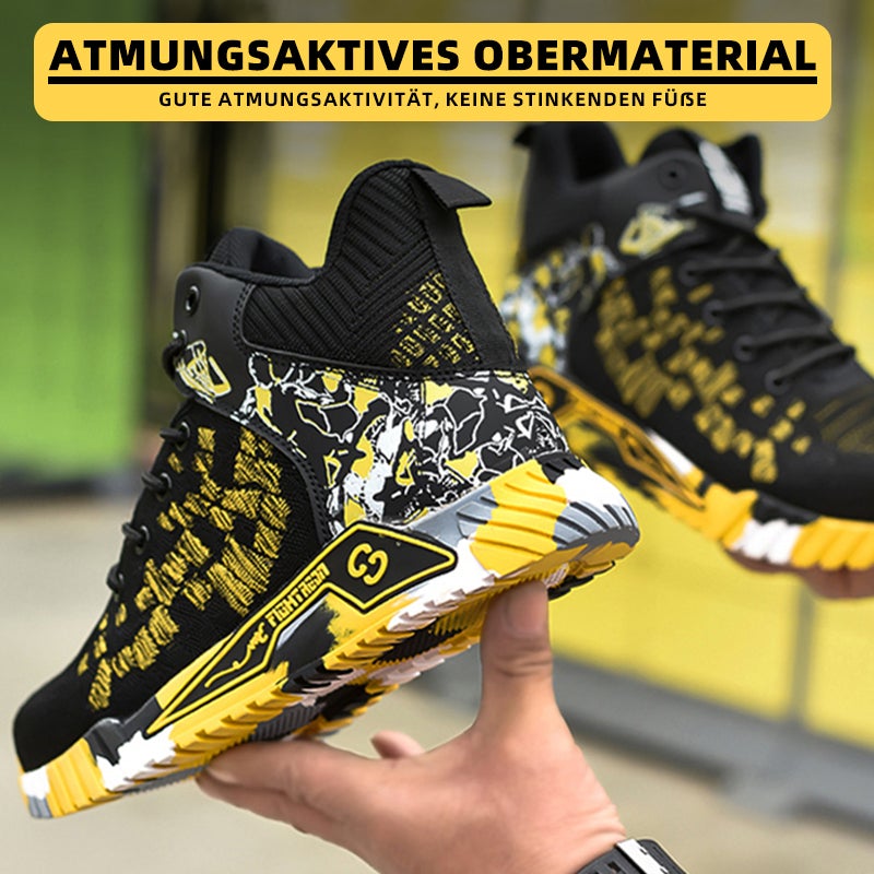 Safety shoes with steel toe and anti-puncture Kevlar sole, ankle protection, EN ISO 20345