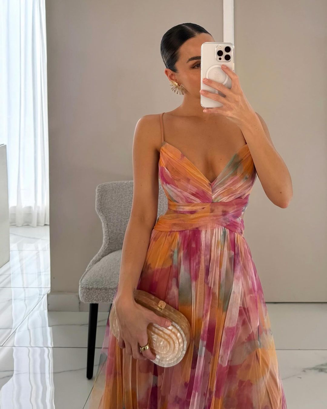 Women floral maxi dress open back with crossover front and thin straps