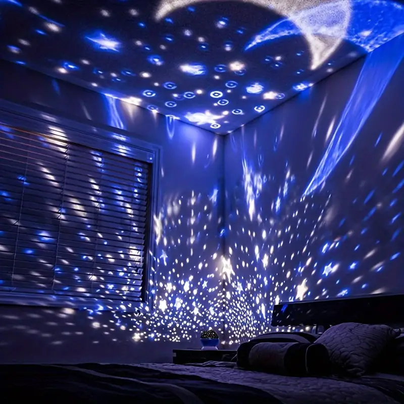 Star Projector Night Light Table Lamp Rotating Dome Rechargeable