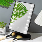 LED makeup mirror with 16 LEDs, touch control and adjustable brightness, USB powered