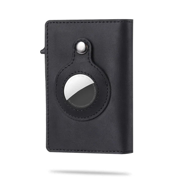 AirTag wallet RFID blocking slim card holder with money clip