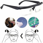 Adjustable focus glasses for near and far sight, no prescription needed, lightweight PC frame