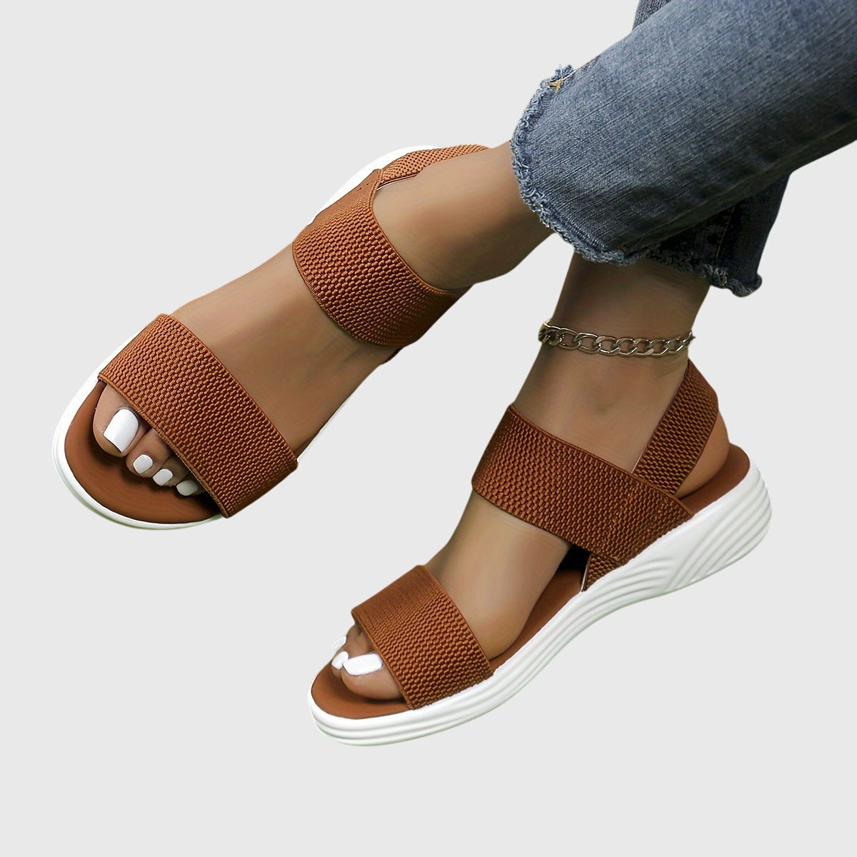 Women orthopedic sandals with arch support and adjustable strap