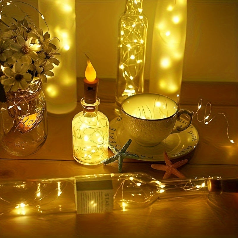 LED bottle lights battery-powered cork design 10 pack for Christmas and party decoration