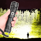 High-power XHP50 flashlight 90000 lumens, zoomable, USB rechargeable, waterproof