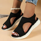 Women's arch support sandals with breathable mesh upper and contoured footbed