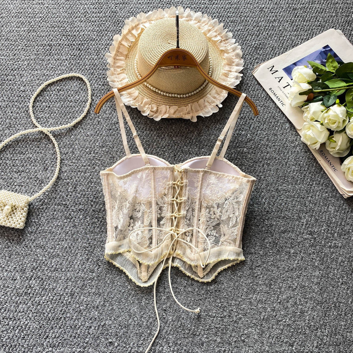 Corset Top Women Floral Lace Built In Padded Cups | Zara