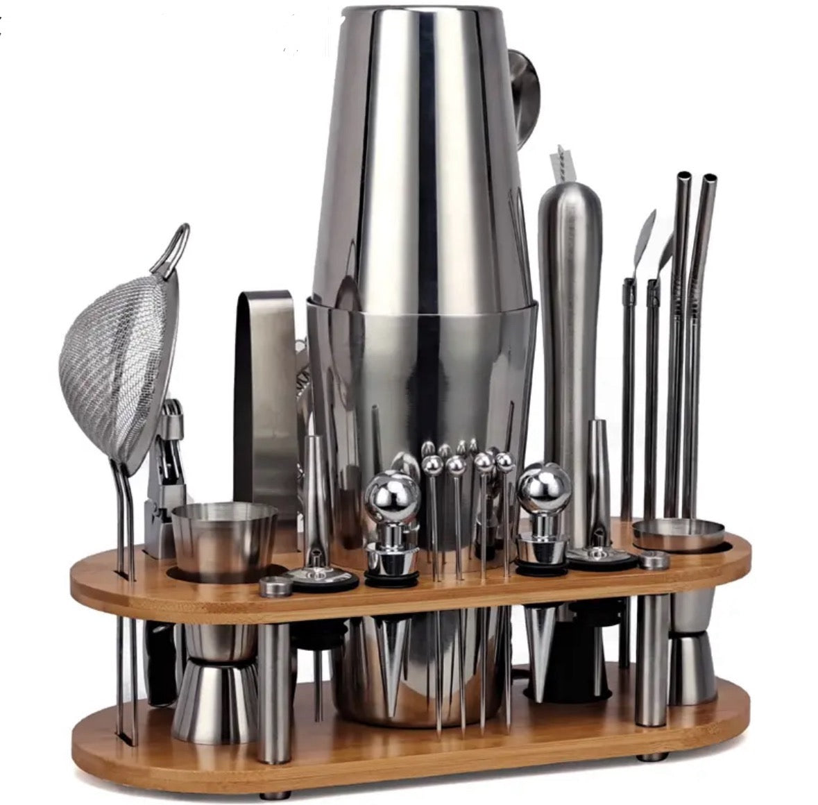 23-piece professional bartender set stainless steel cocktail kit with shaker and tools