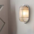 Retro industrial outdoor wall lamp cast aluminum E27, oval and round variants