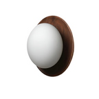 Scandinavian round wall light with globe shade, minimalist indoor wall sconce