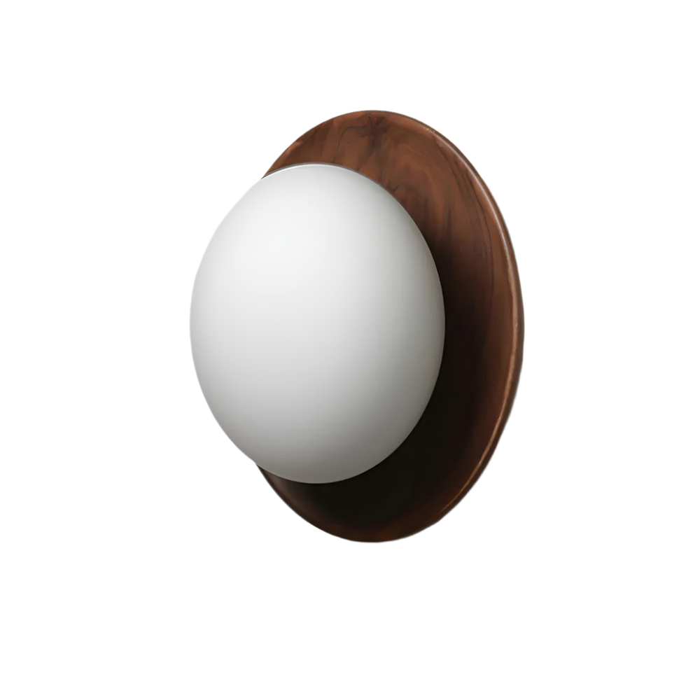 Scandinavian round wall light with globe shade, minimalist indoor wall sconce