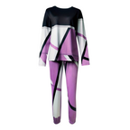 Women 2 piece lounge set O-neck sweater and wide leg drawstring pants