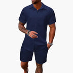 Men's polo shirt and shorts set casual matching co-ord summer outfit