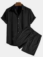 Women's short-sleeve matching set lightweight breathable two-piece shirt and pants