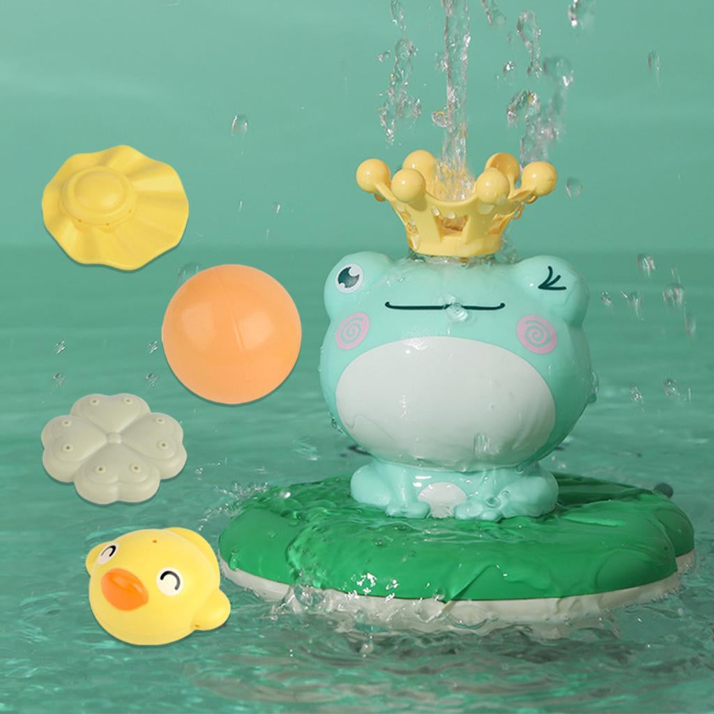 Bath toy fountain frog sprinkler for toddlers, battery-powered
