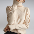 Women's cashmere turtleneck sweater, soft and warm roll neck pullover in multiple colors