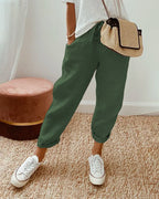 Women moisture wicking breathable joggers tapered leg with drawstring waist