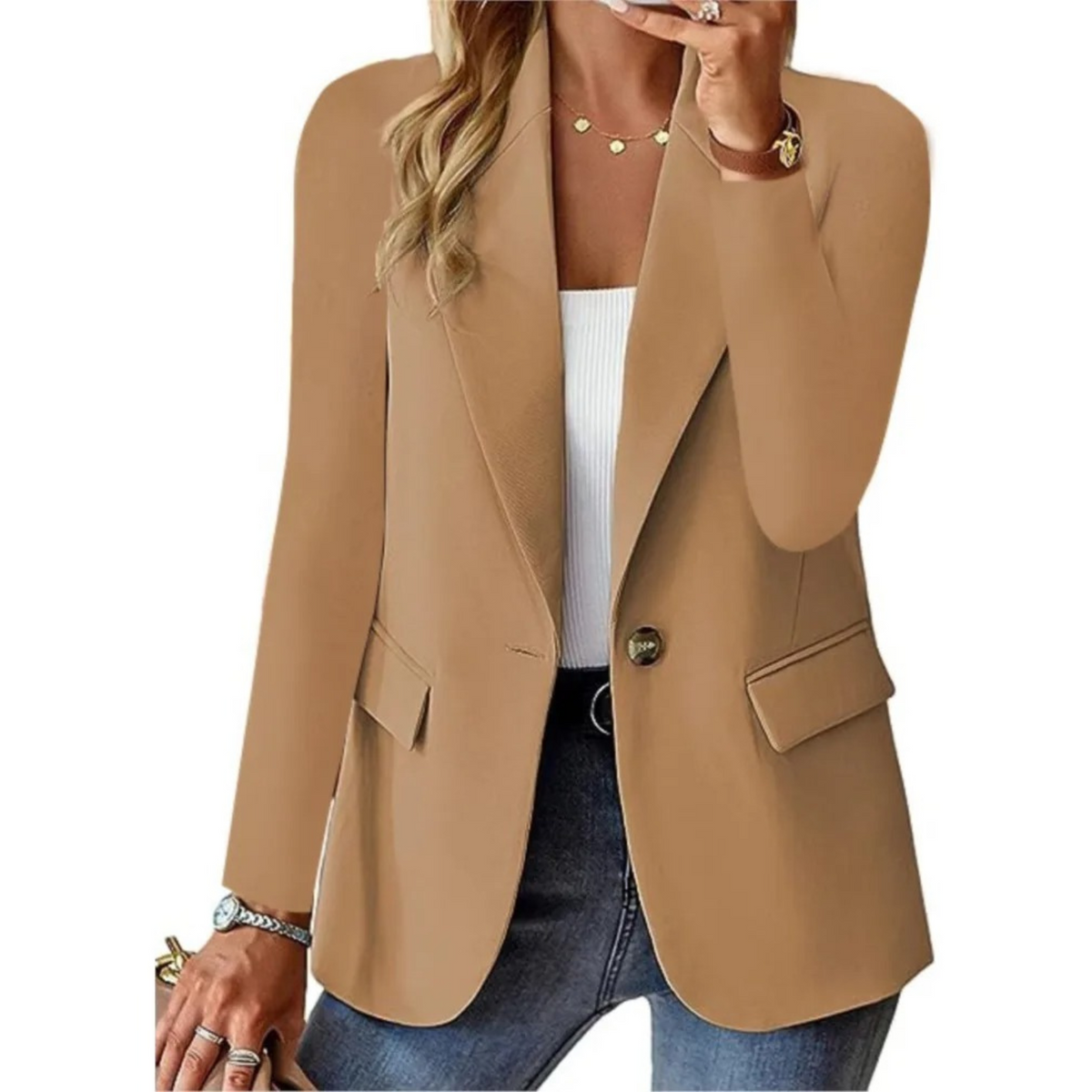 Women long sleeve casual blazer in multiple colours relaxed fit
