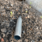 Steel hollow hoe garden tool with shovel-shaped head and ergonomic grip