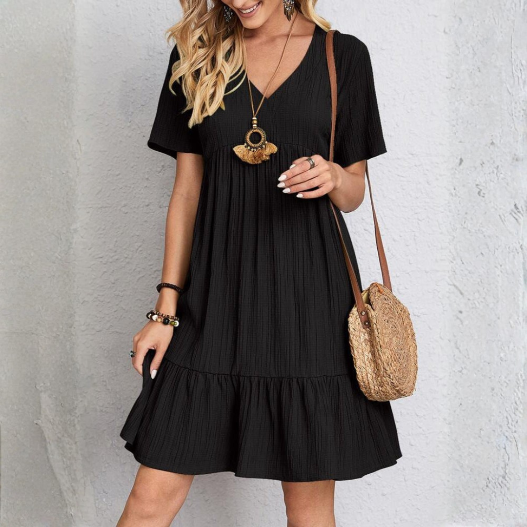 Women's sculpting layered dress with tummy-smoothing fit, tiered silhouette, day to evening