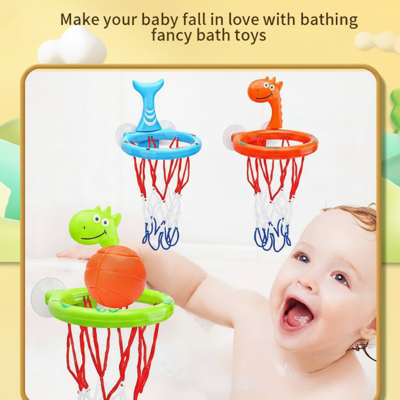 Bath basketball set with suction cup hoops and mini balls for kids