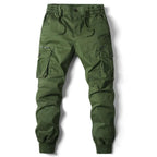 Men cargo joggers tapered fit with utility pockets and elastic drawstring waist