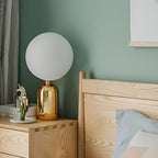 Hand-blown glass table lamp Nordic style in gold and black finishes