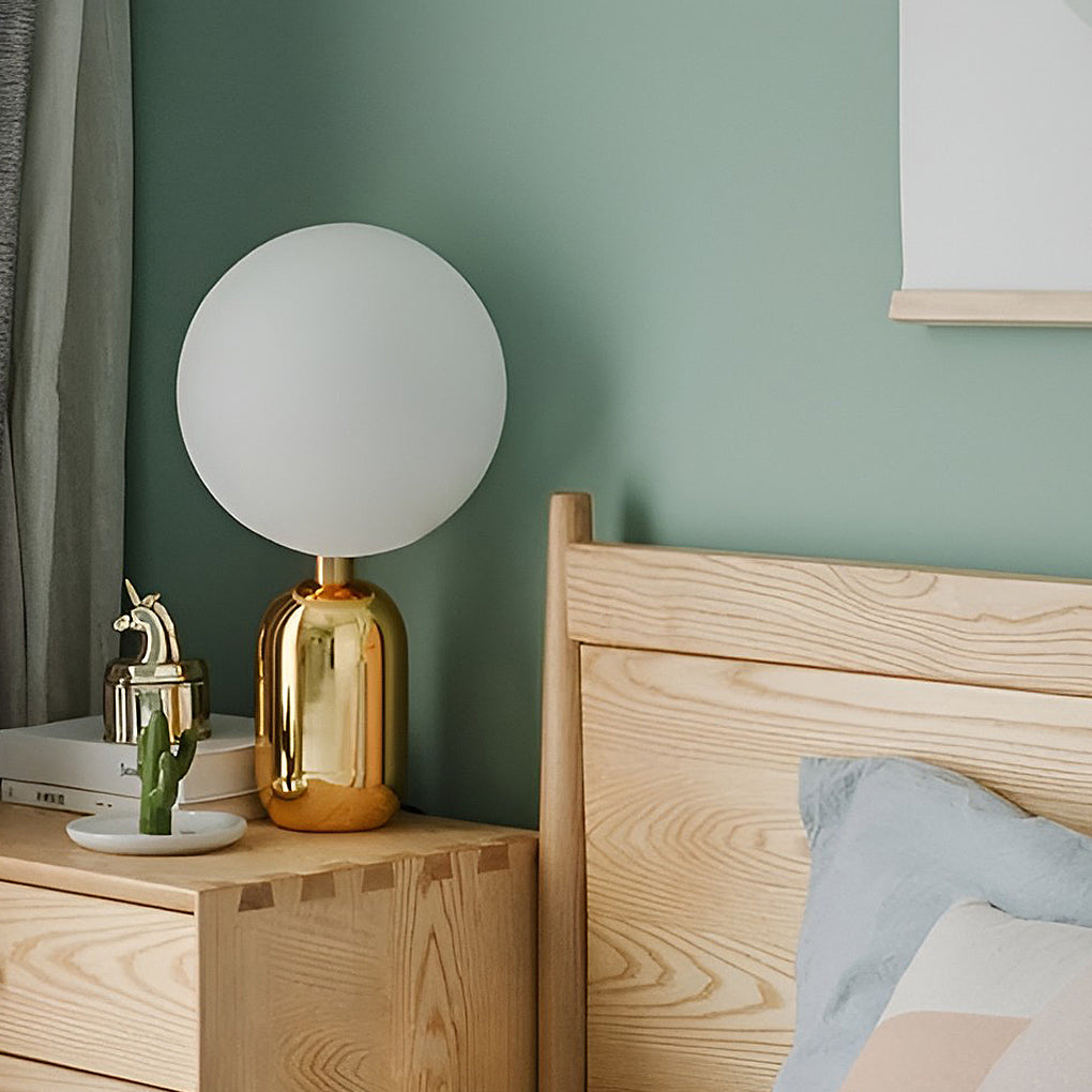 Hand-blown glass table lamp Nordic style in gold and black finishes