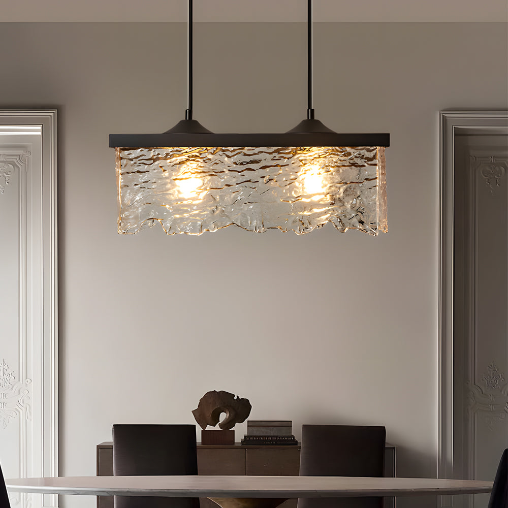 Black glass chandelier dining room, 3-step dimmable E27 ceiling light, modern design