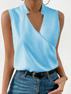 Women V-neck sleeveless blouse floral print lightweight relaxed fit