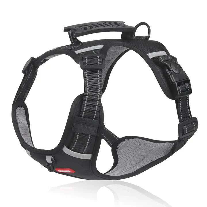 Anti-pull dog harness adjustable reflective with quick-release buckles