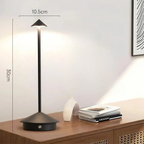 LED table lamp rechargeable aluminium cone with touch dimming, cordless desk lamp