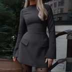 Women long sleeve bodycon mini dress fitted silhouette available in multiple colours