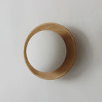 Scandinavian round wall light with globe shade, minimalist indoor wall sconce
