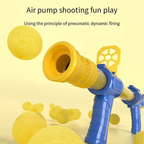 Kids air powered soft bullet shooting game with walking light up duck target set