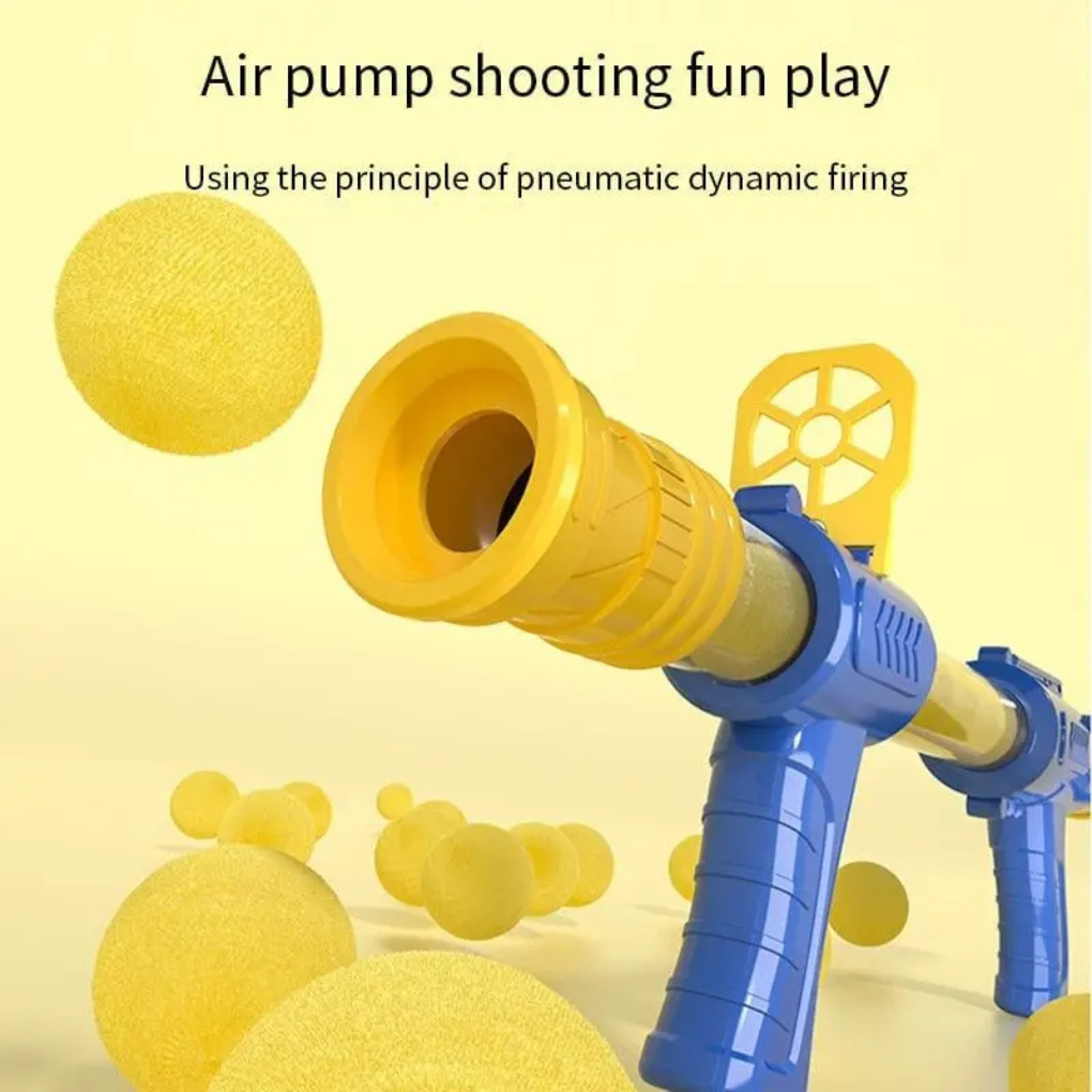 Kids air powered soft bullet shooting game with walking light up duck target set