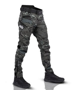 Men tactical cargo pants multi pocket water resistant in black and military green