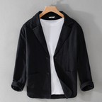 Men's linen blazer relaxed fit, breathable summer jacket