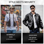Men anti-theft crossbody shoulder bag with hidden zipper and magnetic closure