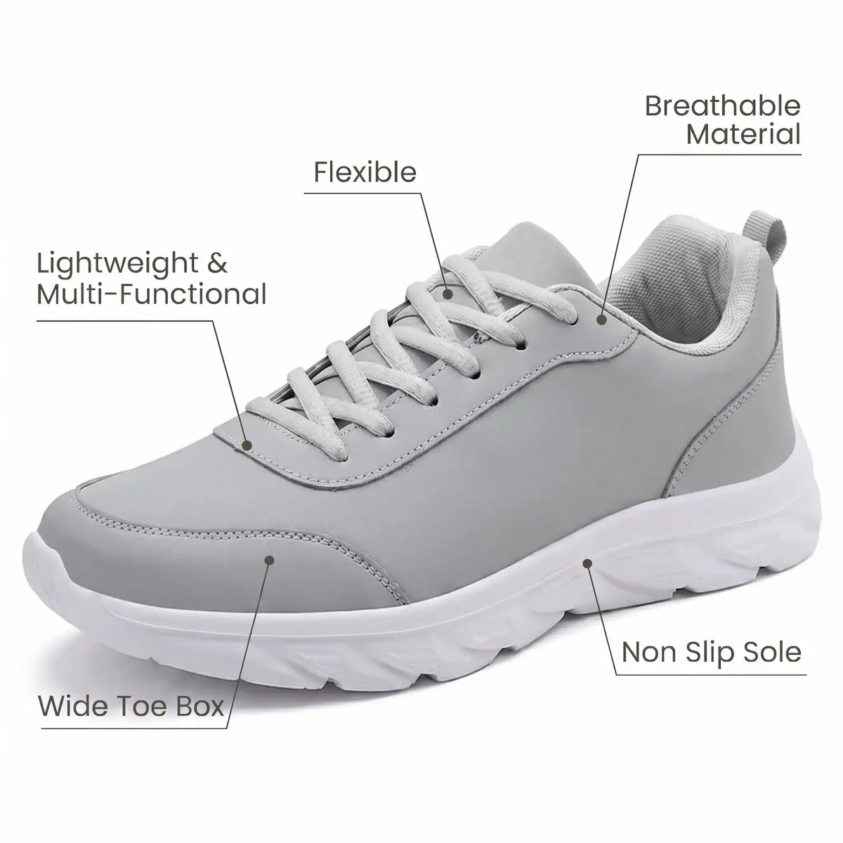 Men Orthopedic Shoes Wide Toe Box Arch Support Insoles Included