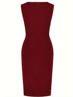 Women asymmetric hem pencil dress in black stretch knit fitted silhouette
