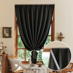 Blackout curtains self-adhesive hook and loop cordless for bedroom and living room